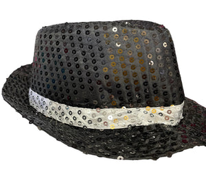 COSTUME RENTAL - Z323 Black Sequin Fedora