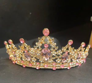 TIARA: Baroque Rhinestone Pink/Gold