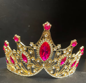 TIARA: Baroque Rhinestone Fushia/Gold