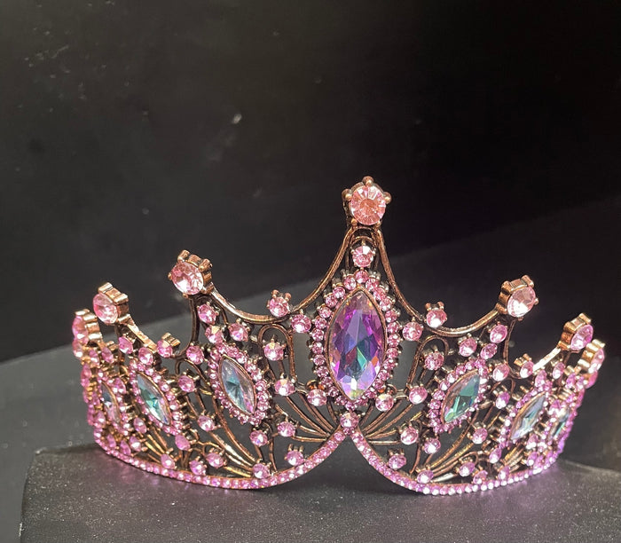 TIARA: Baroque Rhinestone Pink