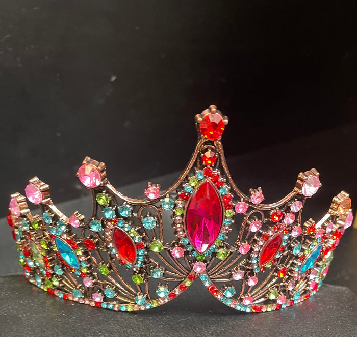 TIARA: Baroque Rhinestone Multicoloured