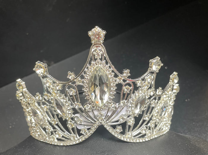 TIARA: Baroque Rhinestone Clear Silver