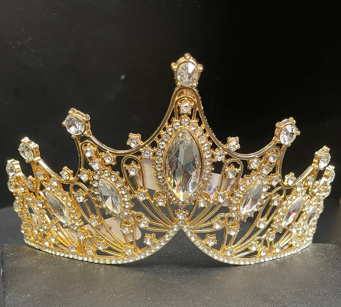 TIARA: Baroque Rhinestone Clear/Gold