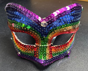 MASK:  Sequin Rainbow Pride Mask