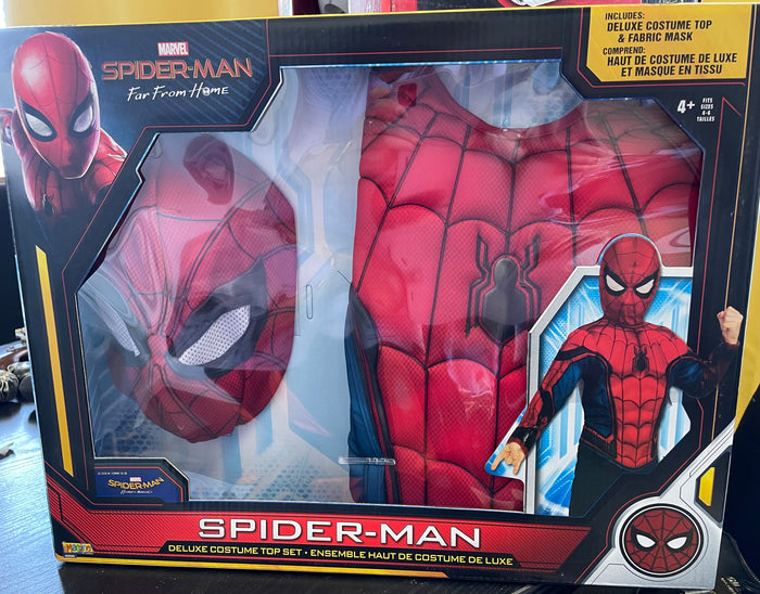 KIDS COSTUME: Spiderman Musclechest Boxed Set Age 4-6