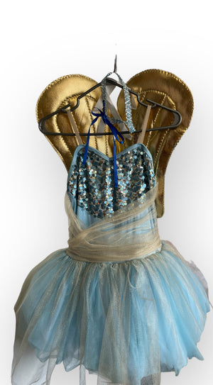 COSTUME RENTAL - M33 Golden Blue Fairy 3 pcs