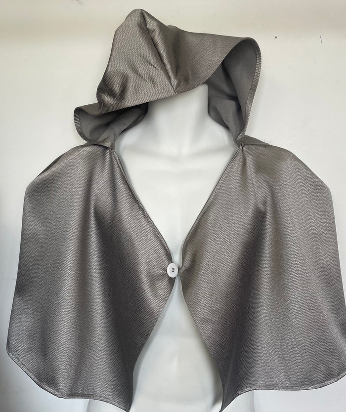 COSTUME RENTAL - A52D Silver Hooded Capelet  1 pc