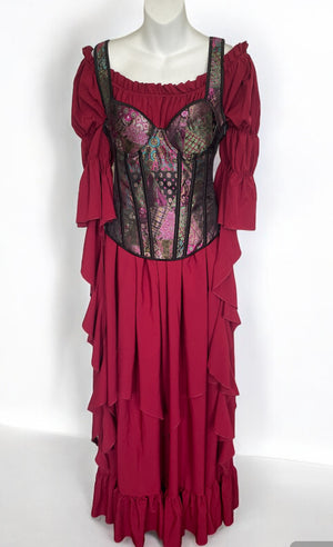 COSTUME RENTAL - A86 Renaissance Faire Gown MED 1 pc