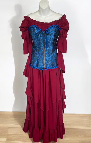 COSTUME RENTAL - A86 Renaissance Faire Gown MED 1 pc