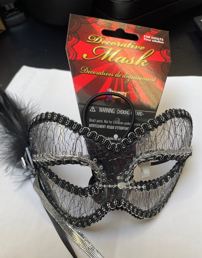 MASK: Mesh Venetian Mask Black/Silver