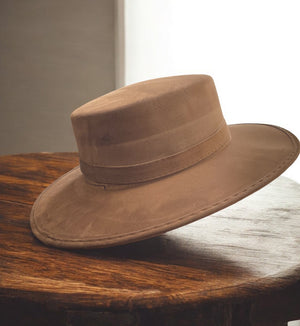 COSTUME RENTAL - Z354 Brown Velour Western Hat RENTAL