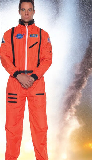 COSTUME RENTAL - L13 Intergalactic Male Orange Jumpsuit  5 pc  Large