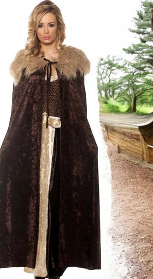 COSTUME RENTAL - A29H Women's Renaissance Brown Cape