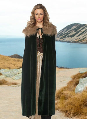 COSTUME RENTAL - A29D Women's Renaissance Green Cape