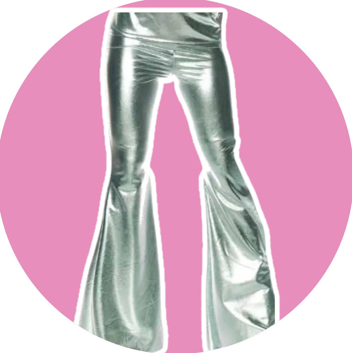 COSTUME RENTAL -  X273 Silver Metallic Pants XL