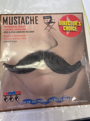 ACCESS: Moustache  Silver old west human hair
