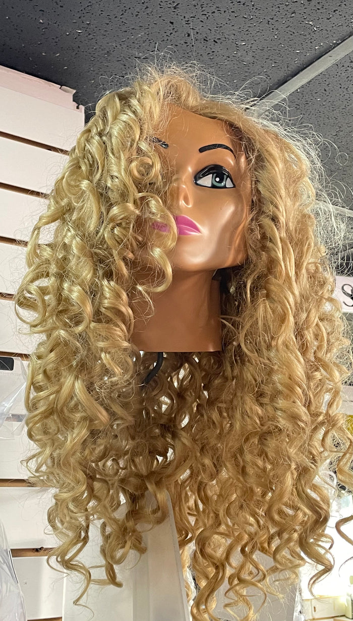 COSTUME RENTAL: Z348 Curly Blonde Wig  Rental