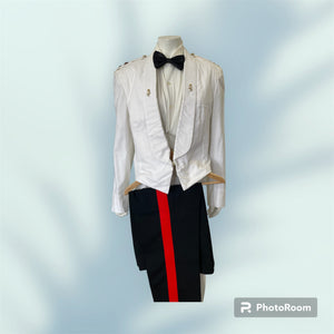 COSTUME RENTAL - O46A White Bell Hop / Waiter Jacket Bowtie and Shirt