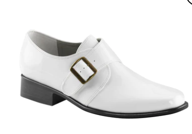 SHOE RENTAL - Z12AB White Lounge Disco Shoes / Elvis Shoes -Size Medium 10-11
