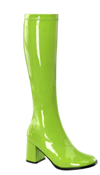 SHOE RENTAL - Z120 Lime Green Platform Go Go Boot Size 9