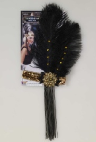 ACCESS: 1920's Flapper Headband, black and gold