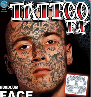 Tattoos: Hoodlum Face temporary tattoos