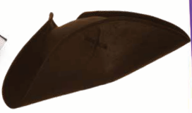 COSTUME RENTAL - Z307 Brown Tri corner Hat