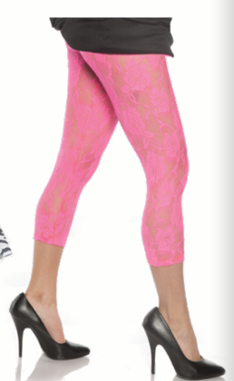 ACCESS: Tights,  Lace Pink Leggings LARGE