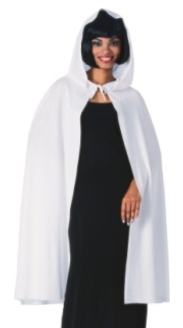 ACCESS: Cape,  45" White Hooded cape