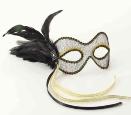 MASK:  Venetian Mask Mesh black and gold