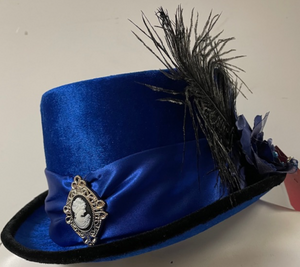 COSTUME RENTAL - Z303 Victorian Hat Blue RENTAL