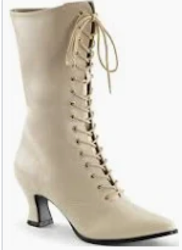 SHOE RENTAL - Z118A Victorian Low Boot -Ivory Colour Size 9