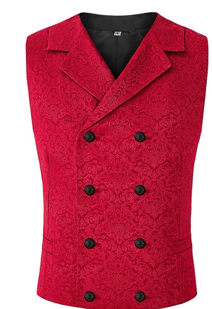 COSTUME RENTAL - C87 1900's RED Waistcoat  Large
