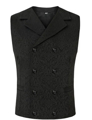 COSTUME RENTAL - C88 1900's Black Waistcoat  Large