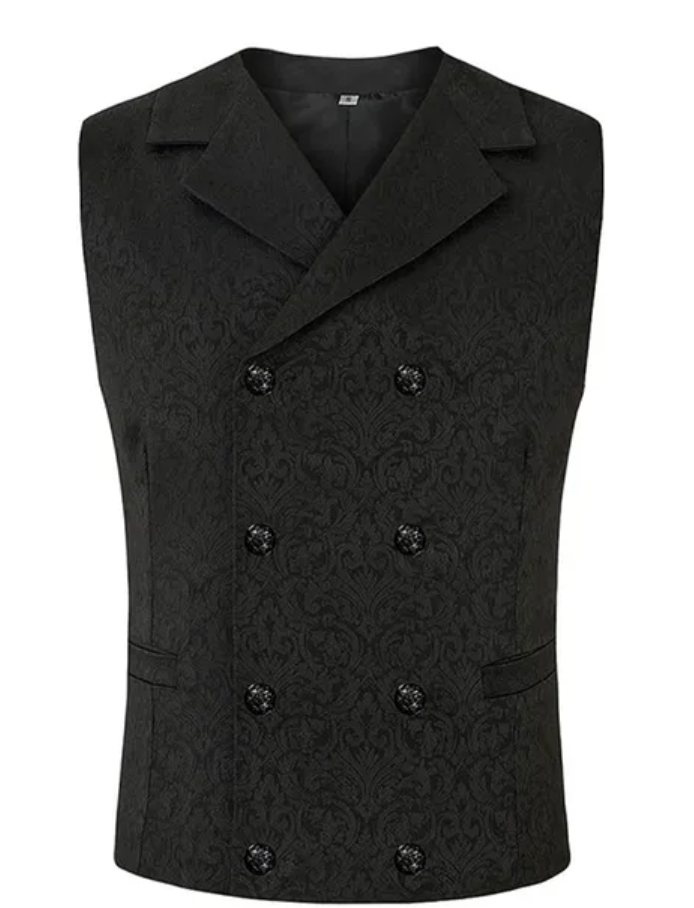 COSTUME RENTAL - C88 1900's Black Waistcoat  Large