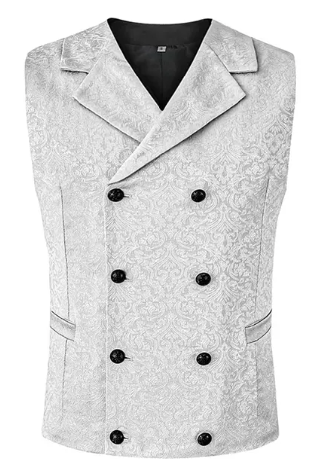 COSTUME RENTAL - C86 1900's WHITE Waistcoat  XL