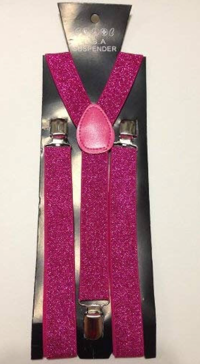 ACCESS:  Pink Glitter Suspenders