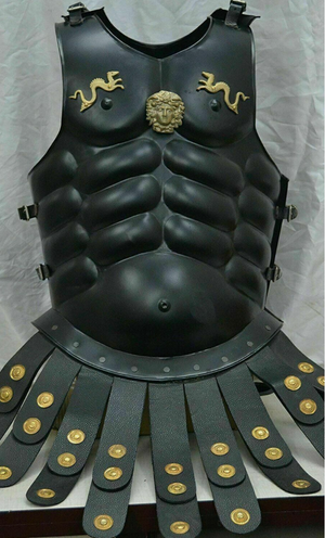 COSTUME RENTAL - F95 Roman / Gladiator Black Armour (Front and Back) 2pc