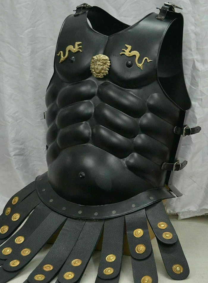 COSTUME RENTAL - F95 Roman / Gladiator Black Armour (Front and Back) 2pc