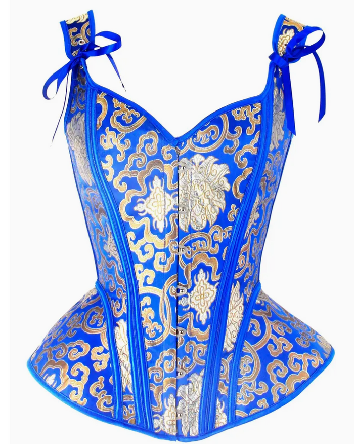 COSTUME RENTAL - G71 Blue and Gold Corset Medium