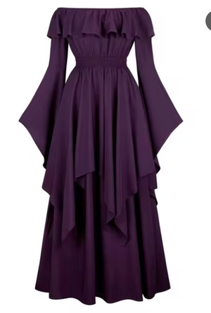 COSTUME RENTAL - A88 Renaissance Faire Purple Gown MED 1 pc