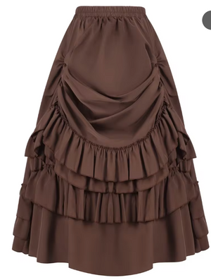 COSTUME RENTAL - A85 Brown Medieval Skirt MED