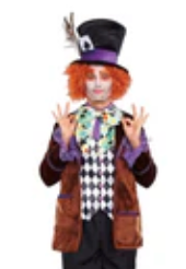 COSTUME RENTAL - D23A Mad Hatter 4 pcs Large