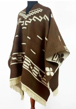 COSTUME RENTAL - C95 Clint Eastwood Western Poncho Brown  One Size