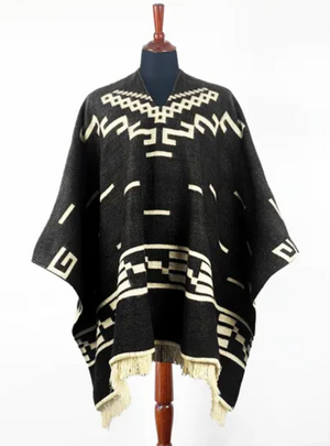 COSTUME RENTAL - C97 Clint Eastwood Western Poncho Black  One Size