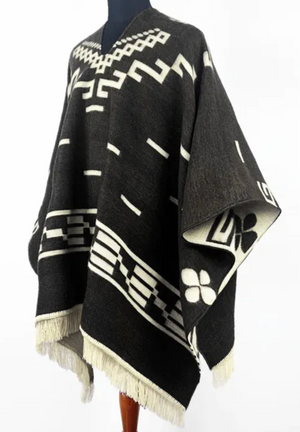 COSTUME RENTAL - C97 Clint Eastwood Western Poncho Black  One Size