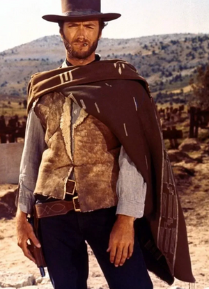 COSTUME RENTAL - C96 Clint Eastwood Western Poncho Brown  One Size