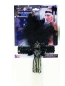 ACCESS: 1920's Flapper Headband, black and silver