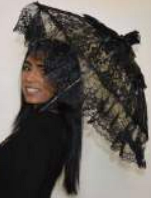 COSTUME RENTAL:  Z453 Black Lace Victorian Parasol