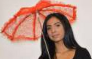 COSTUME RENTAL:  Z455 RedLace Victorian Parasol